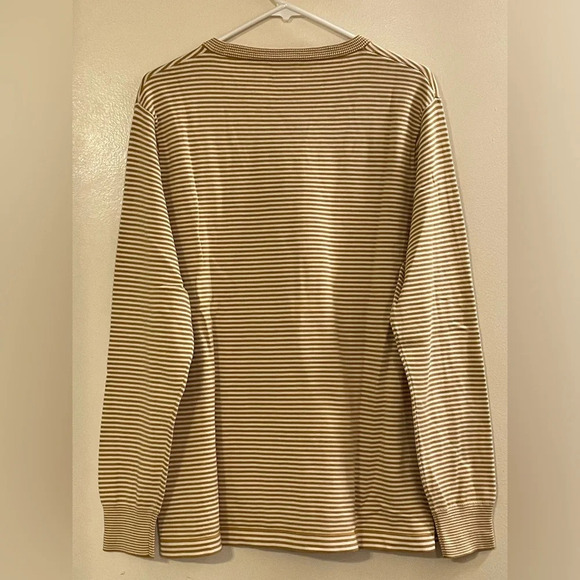 J. CREW Lightweight Cotton Crewneck Sweater in Burnt Saffron‎ Stripe - Picture 6 of 9